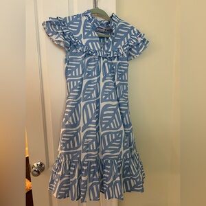 CK Bradley Blue and White Tiered Sundress